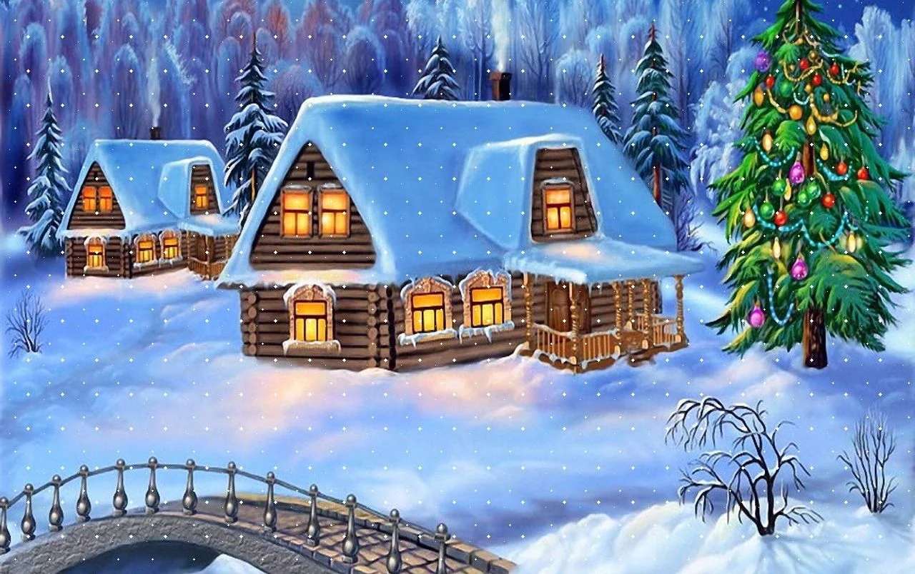 Dipinti di paesaggi invernali puzzle online