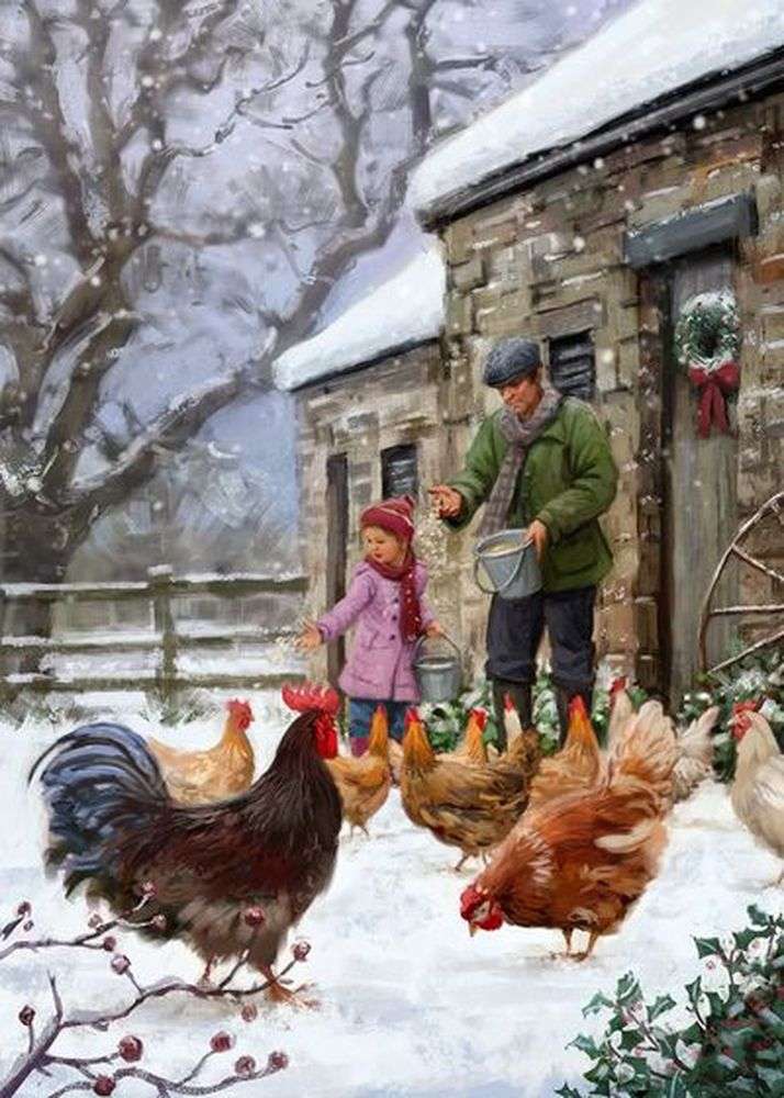 Feeding chikens jigsaw puzzle online