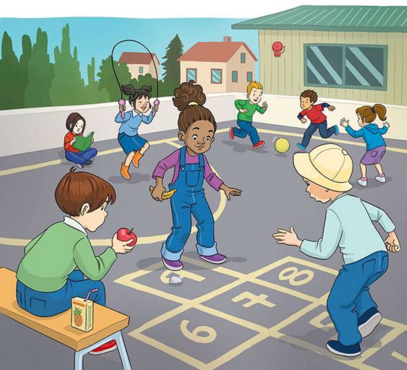 Children playing during school break jigsaw puzzle online