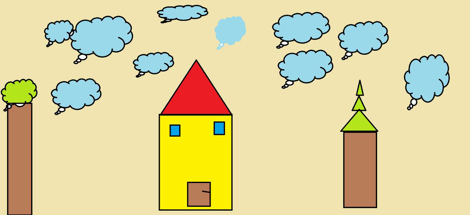 huis met wolken online puzzel