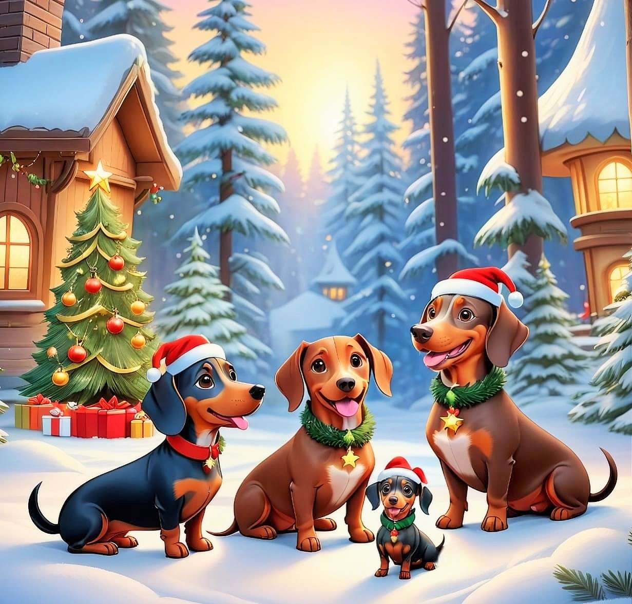 Familie Kerstmis legpuzzel online