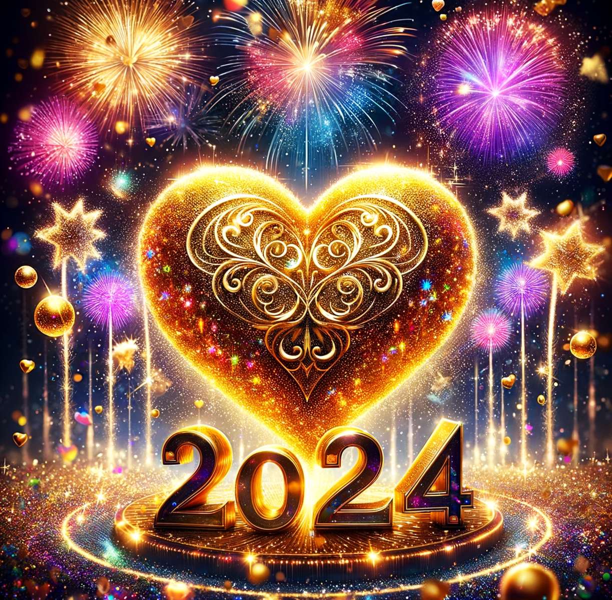 Felicità e amore nel nuovo anno puzzle online