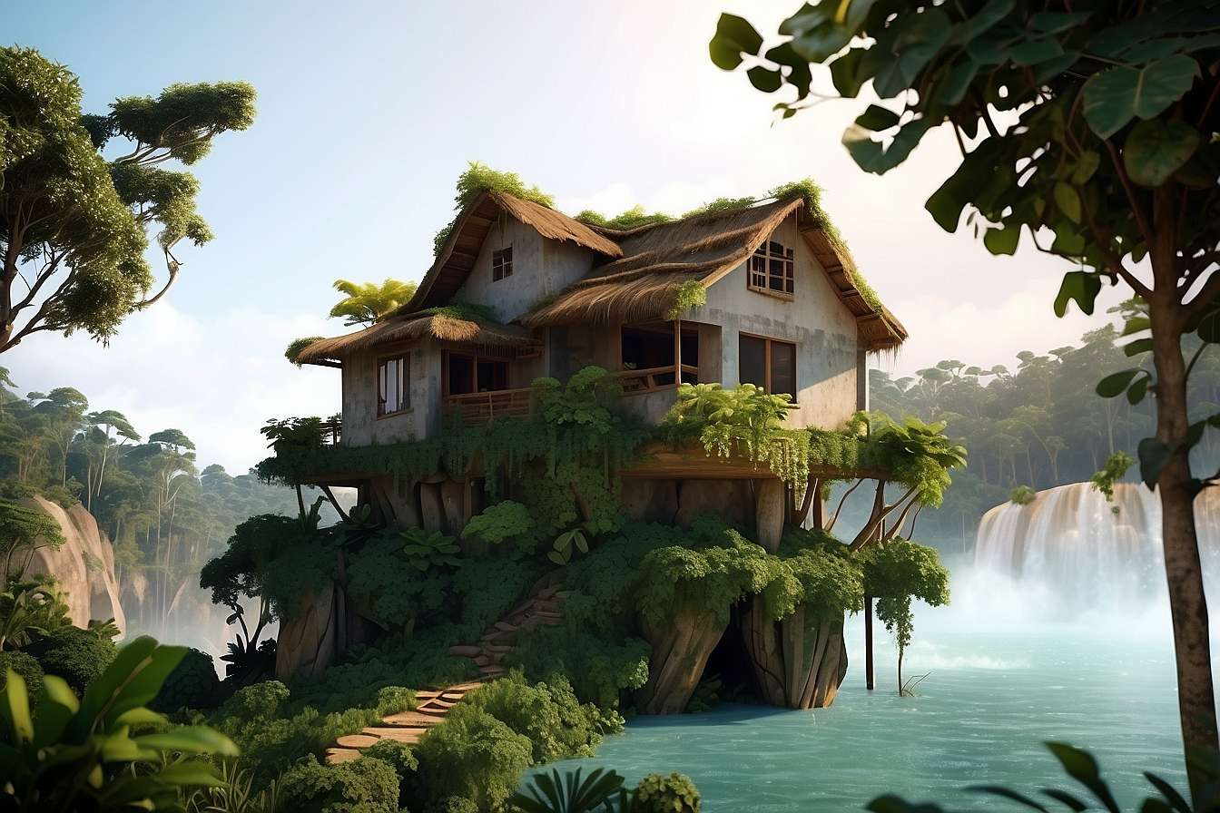 Maison dans la jungle puzzle en ligne