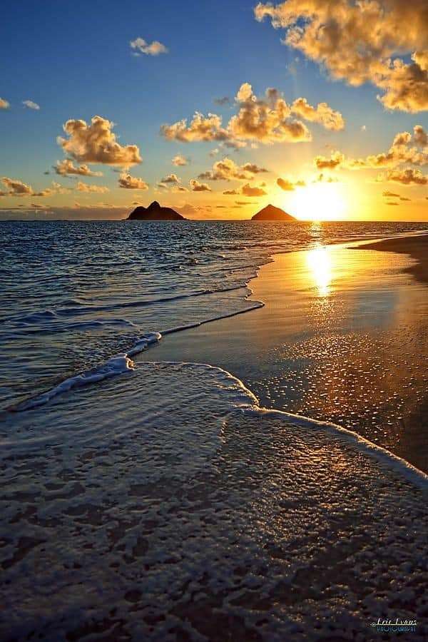 Восход солнца на пляже пазл онлайн