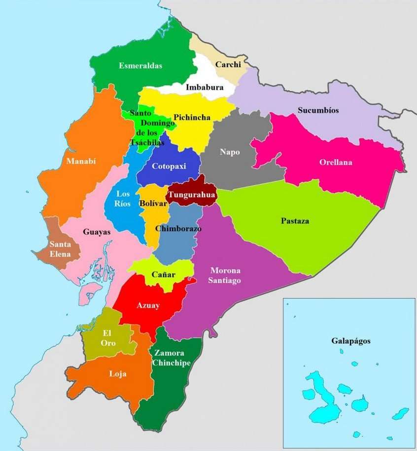Еквадор та його провінції онлайн пазл