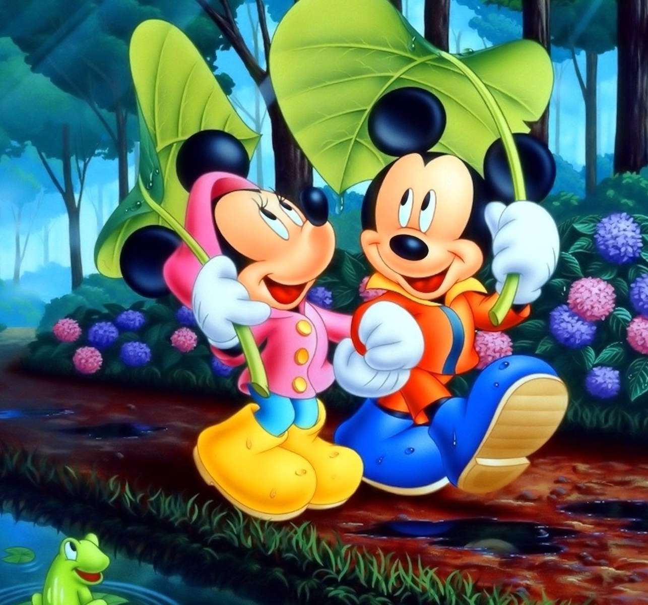 Mickey Mouse y Minnie rompecabezas en línea