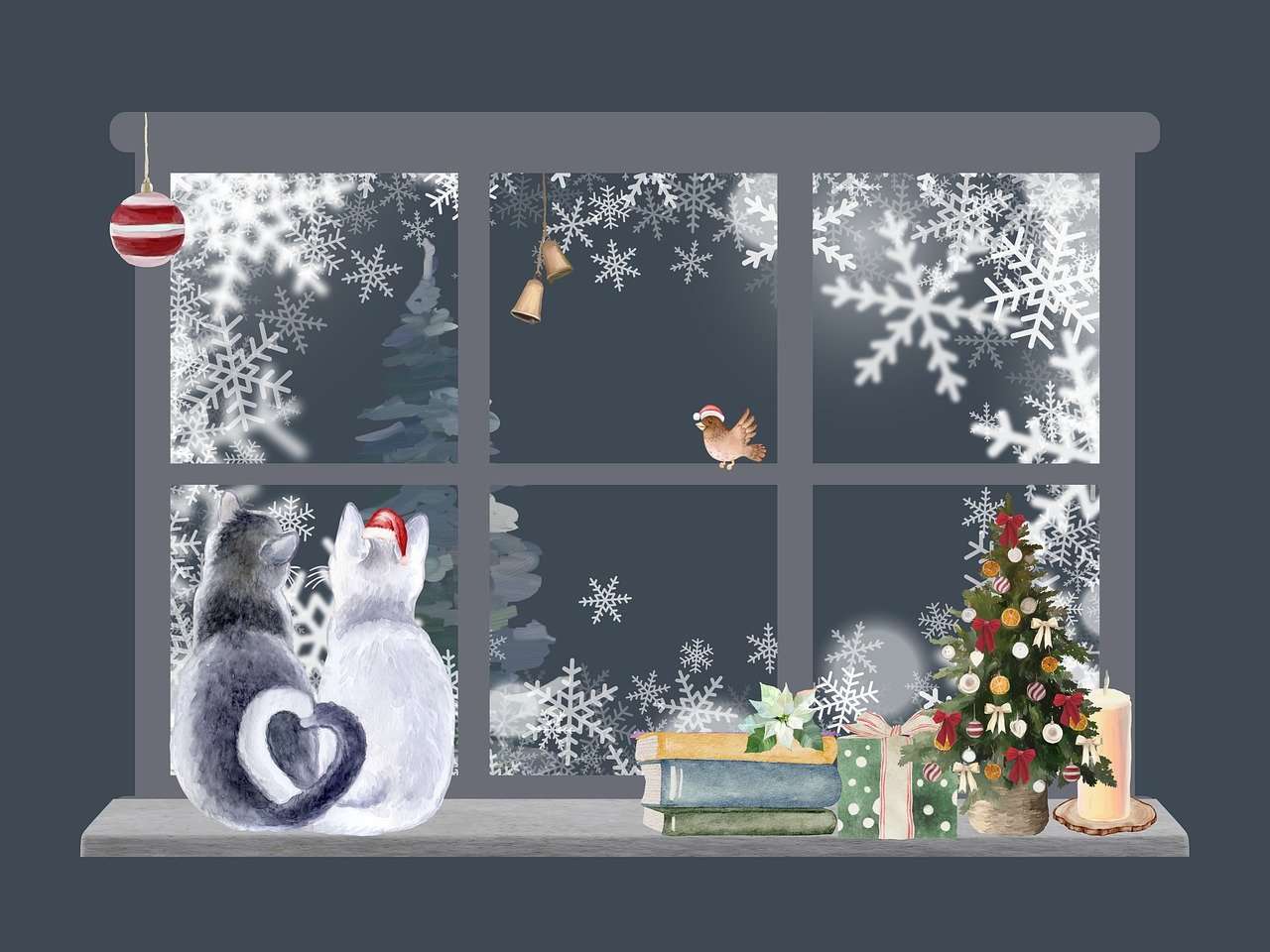 Χριστουγεννιάτικο παράθυρο online παζλ