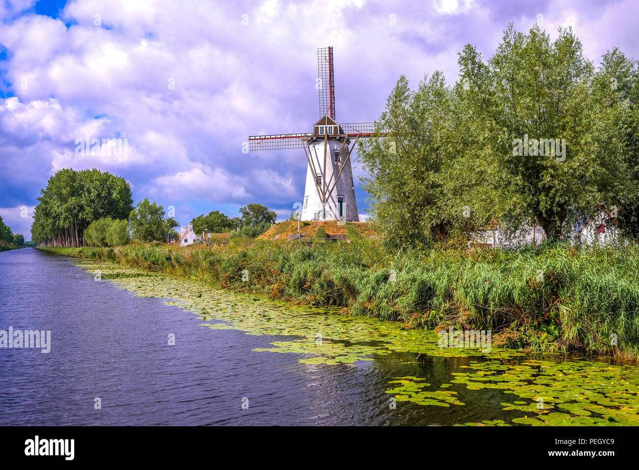 Windmühle in Belgien Online-Puzzle