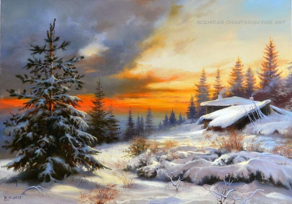 Tramonto in inverno puzzle online