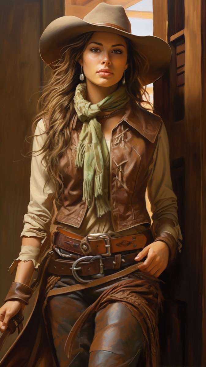 cowgirl brunetă jigsaw puzzle online
