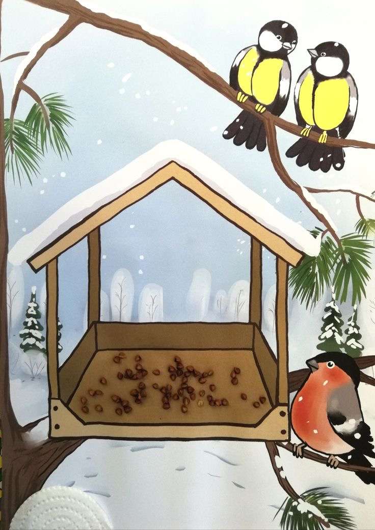 Πουλιά το χειμώνα παζλ online