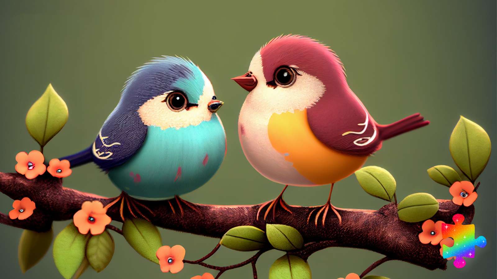 Dois pássaros puzzle online