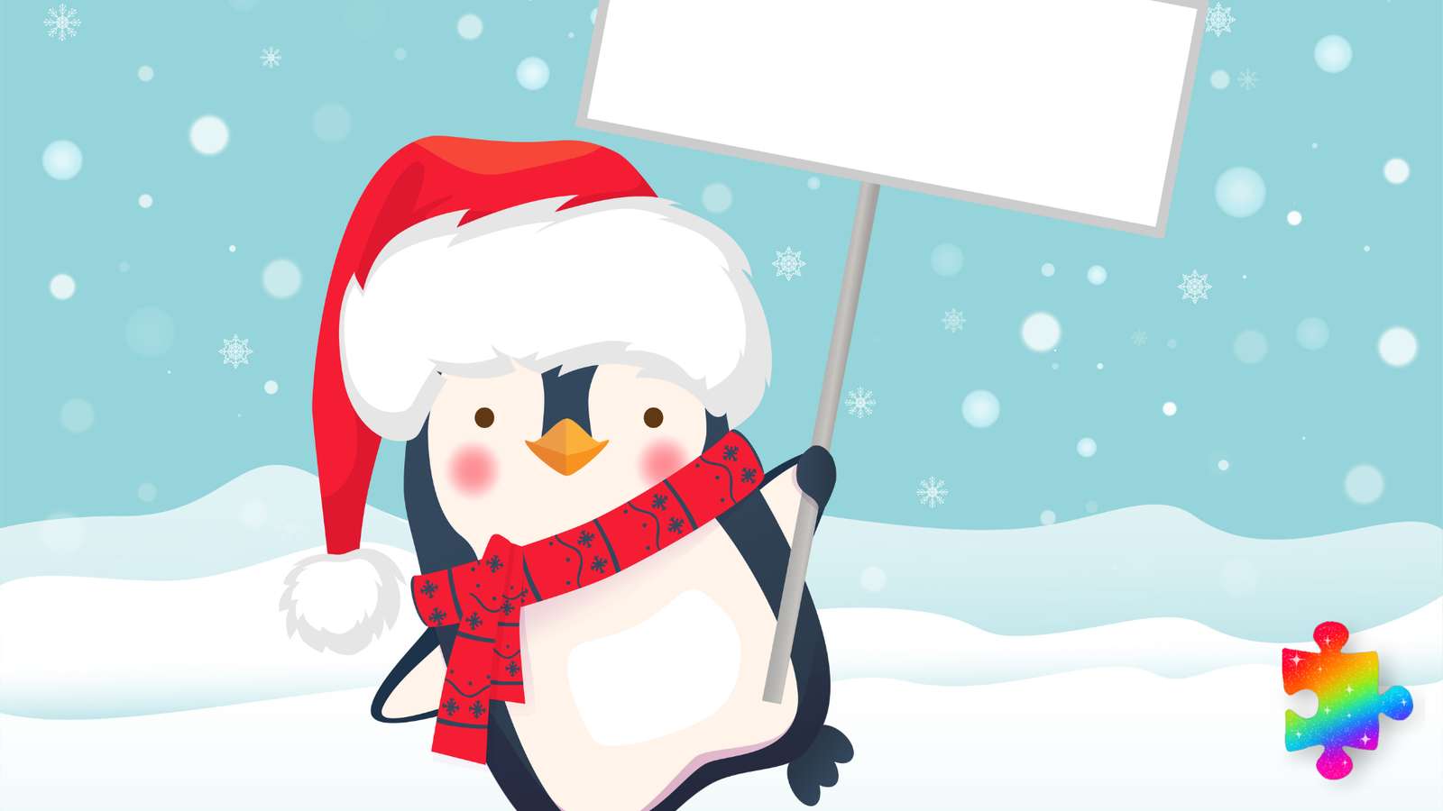 Коледен пингвин онлайн пъзел