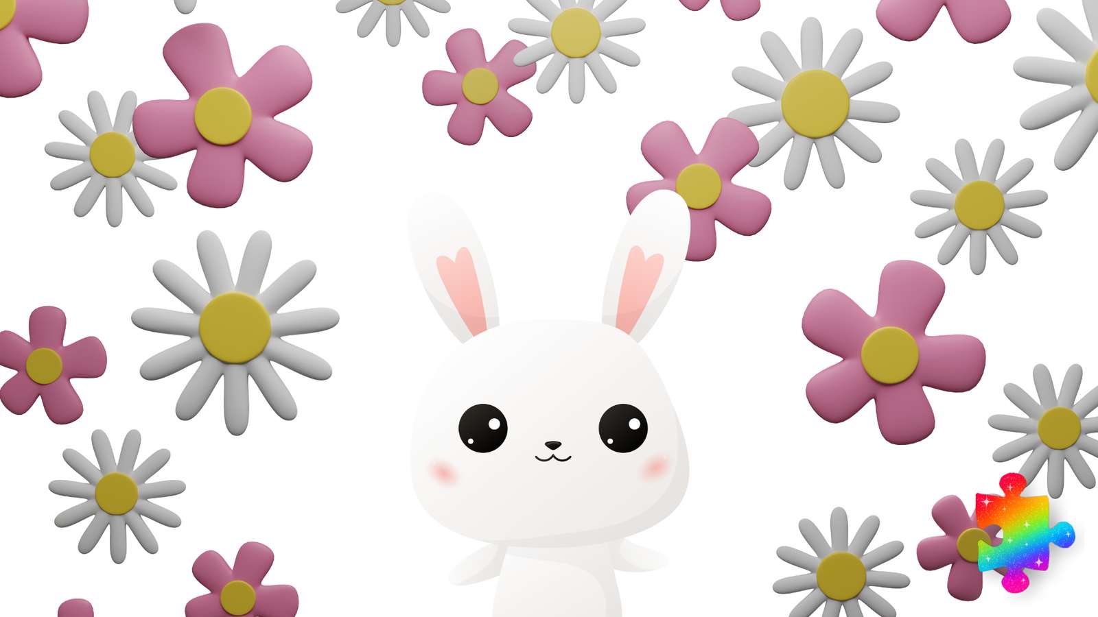 Цветочный кролик онлайн-пазл