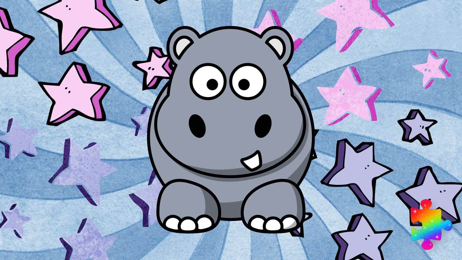 Hipopotam și stele puzzle online