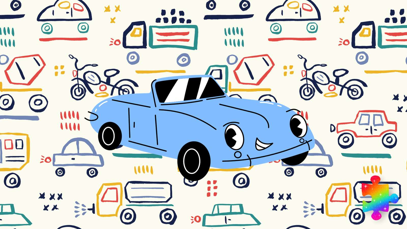 Carro azul puzzle online