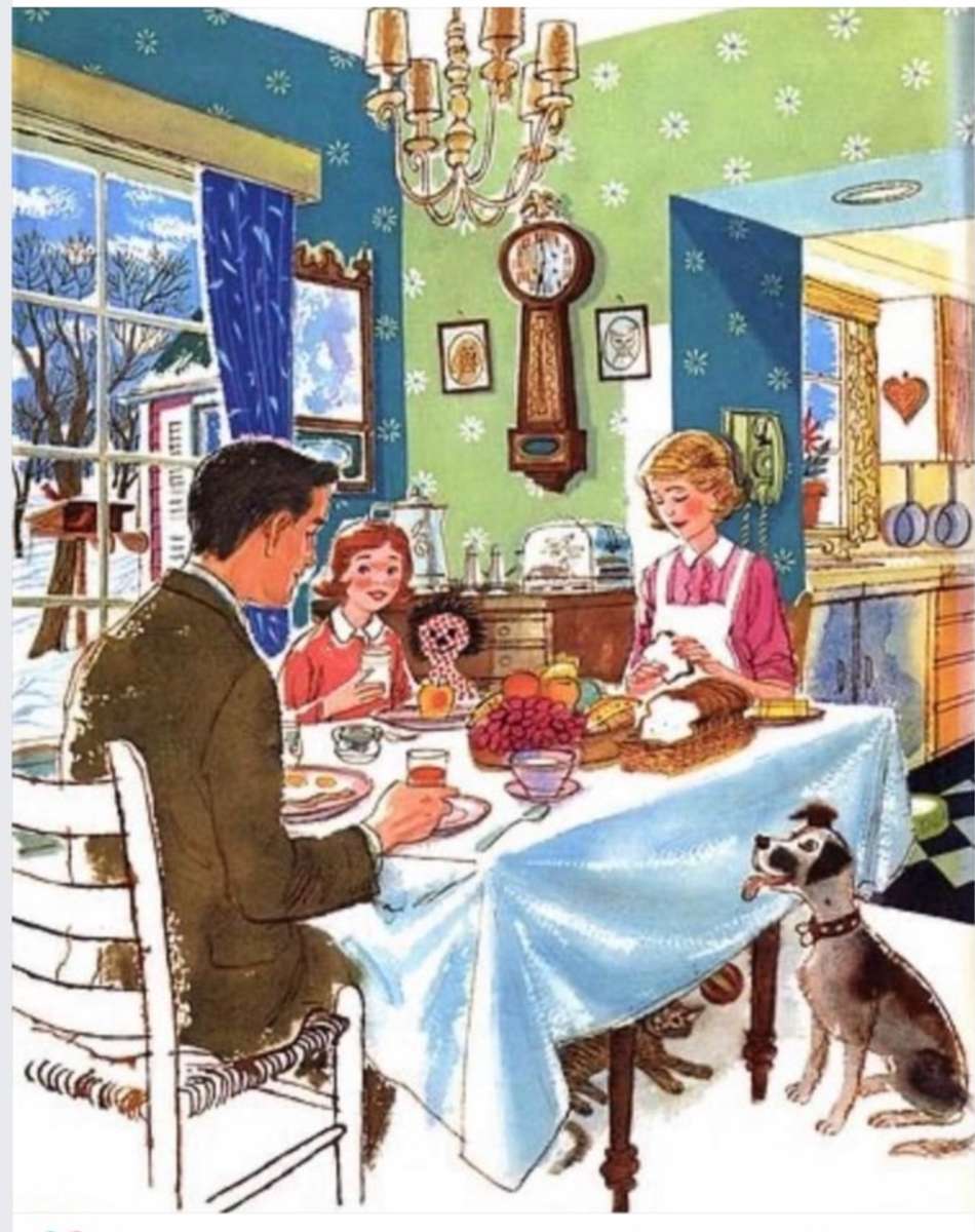 Family Dinner at Home jigsaw puzzle online