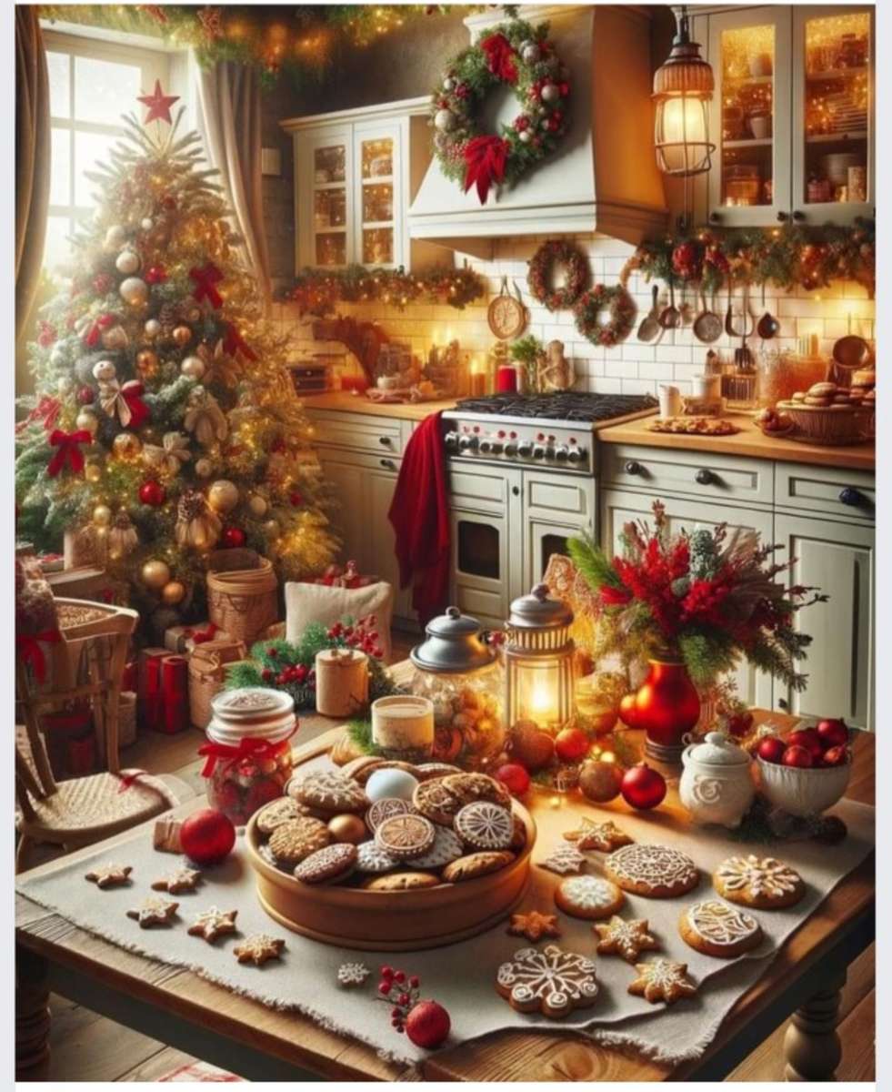 Galletas en la cocina en Navidad rompecabezas en línea