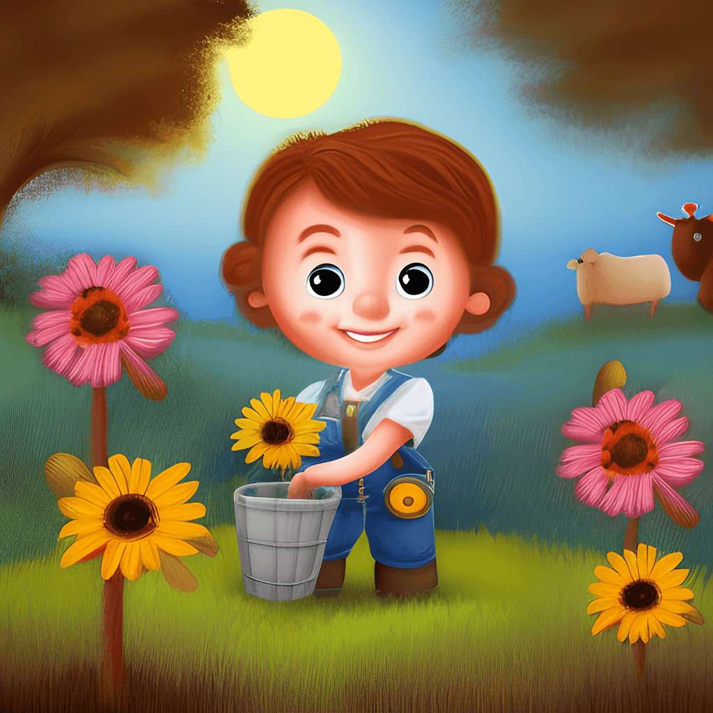 Χαριτωμένος χαρούμενος μικρός αγρότης 3D · Creative Fabri παζλ online