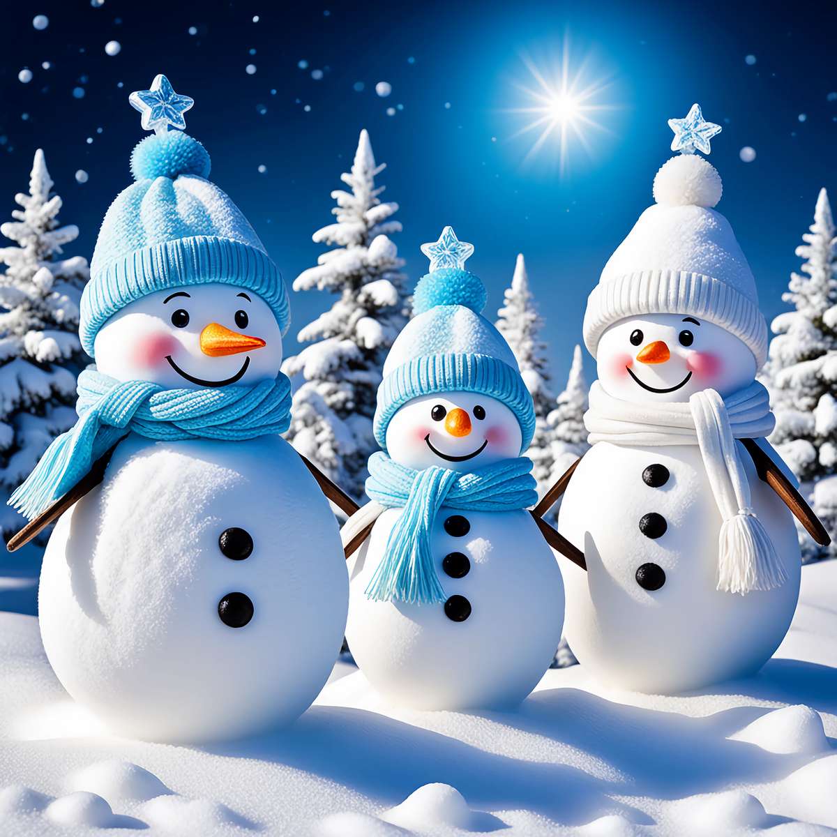 Adorable snowmen online puzzle
