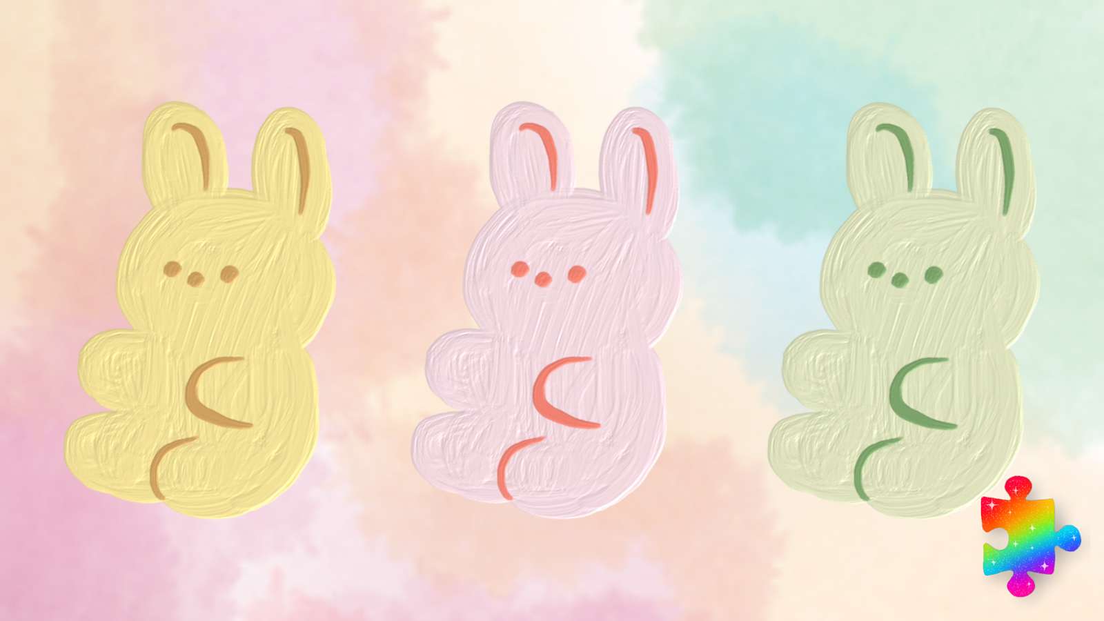 Lapins colorés puzzle en ligne