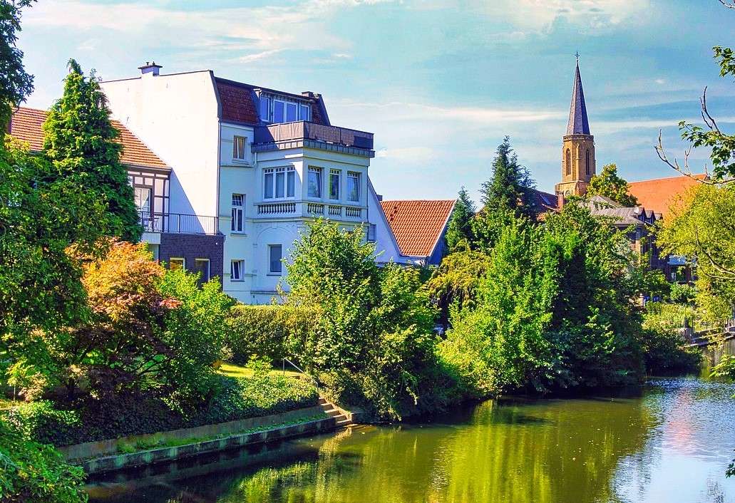 De stad Telgte aan de rivier de Eems (Duitsland) legpuzzel online