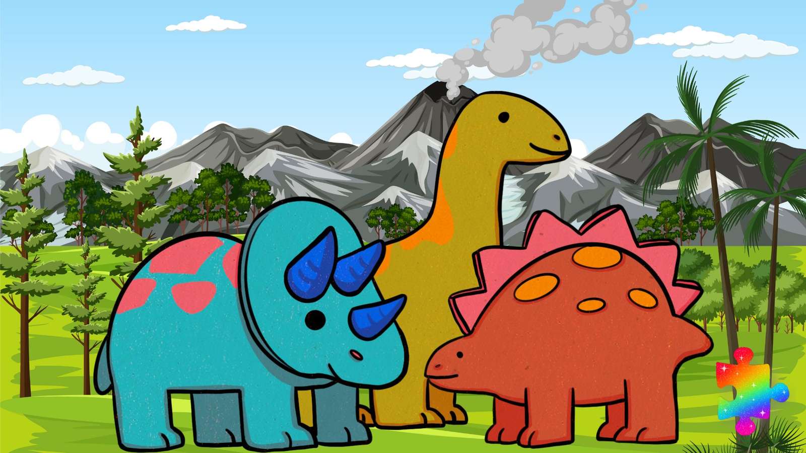 Друзья-динозавры пазл онлайн
