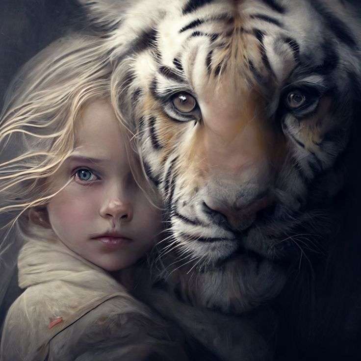 meisje en tijger legpuzzel online