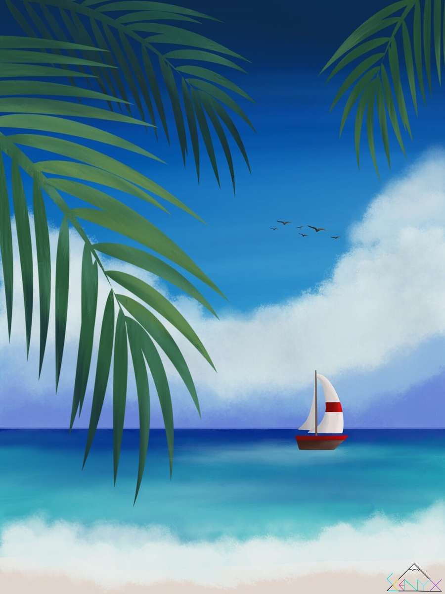Sea and sailboat online puzzle