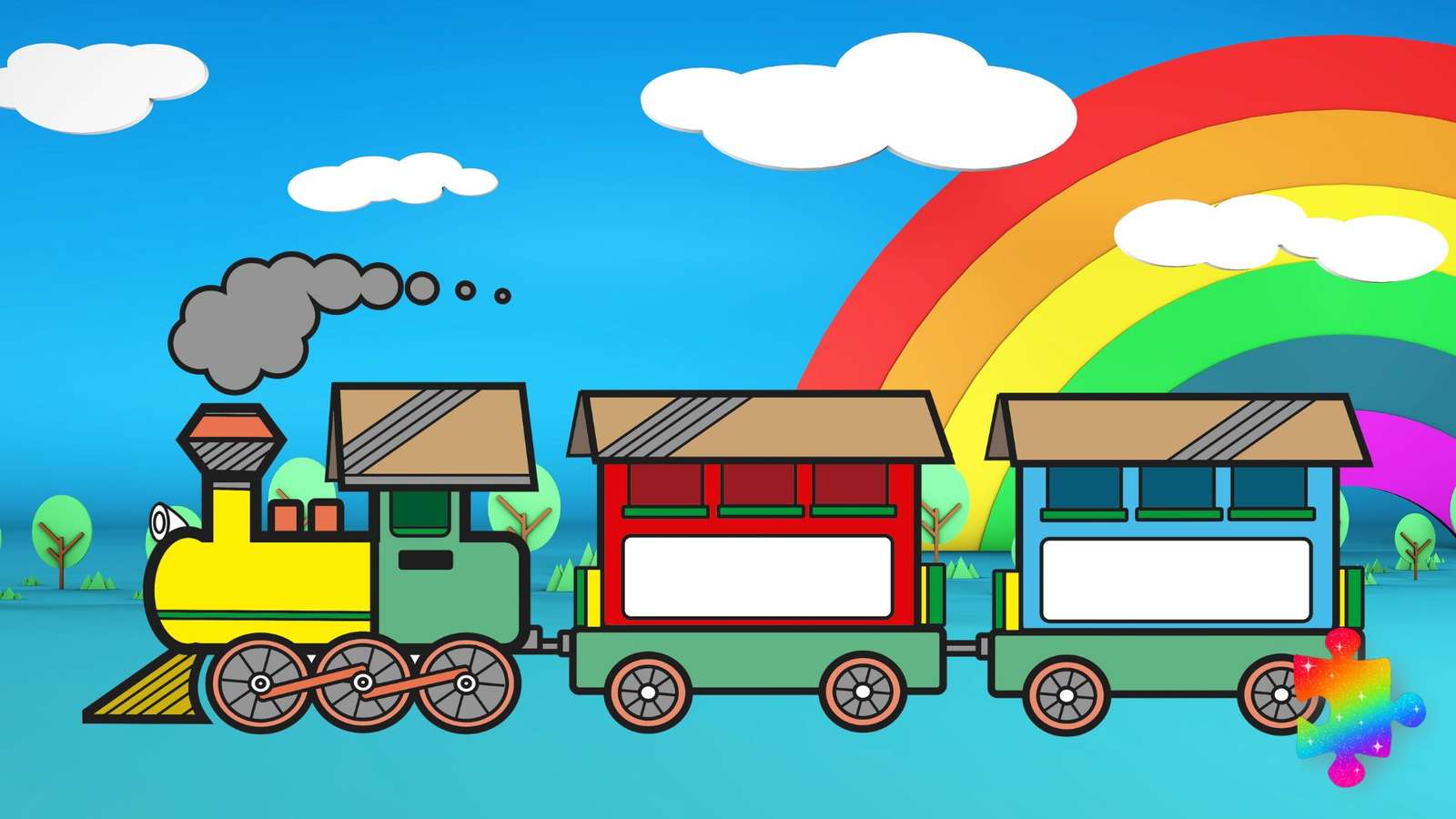 Regenboog trein online puzzel