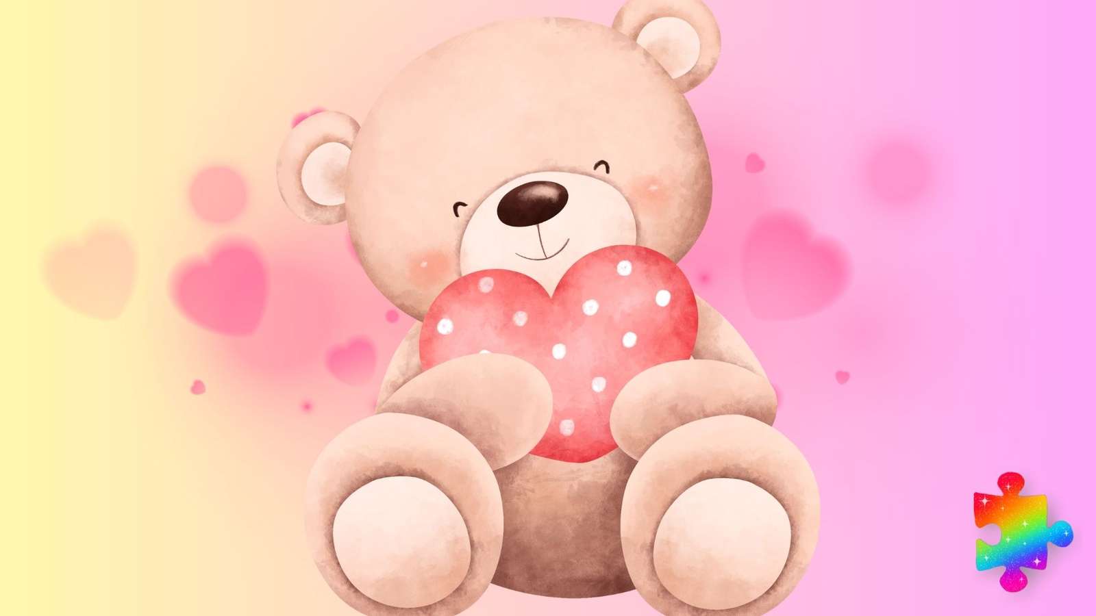 Teddybeer hart legpuzzel online