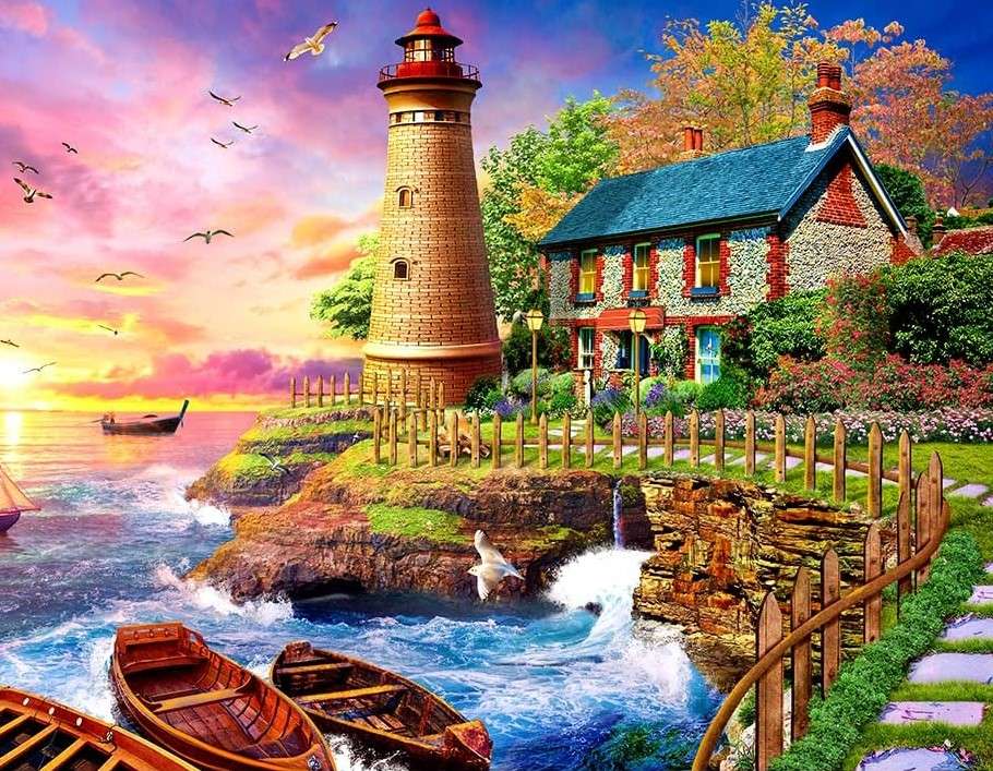 Lighthouse on the coast jigsaw puzzle online