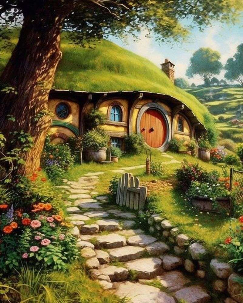 Maison du Hobbit puzzle en ligne