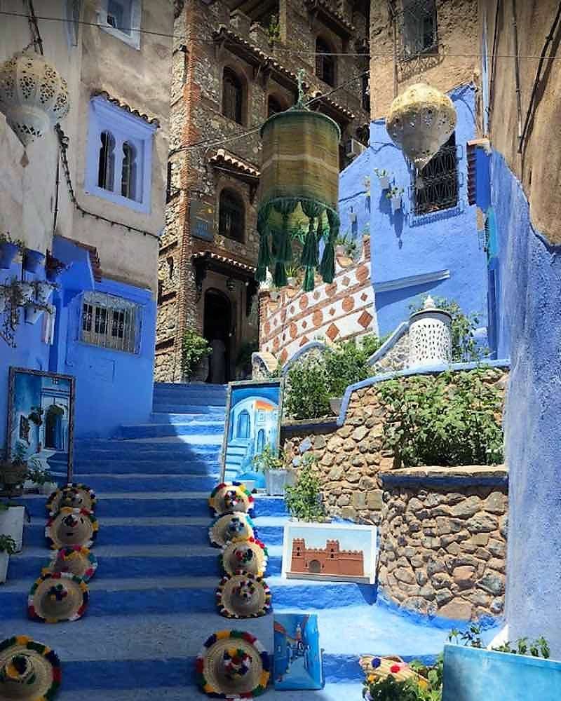 Chefchaouen kék városa Marokkóban kirakós online