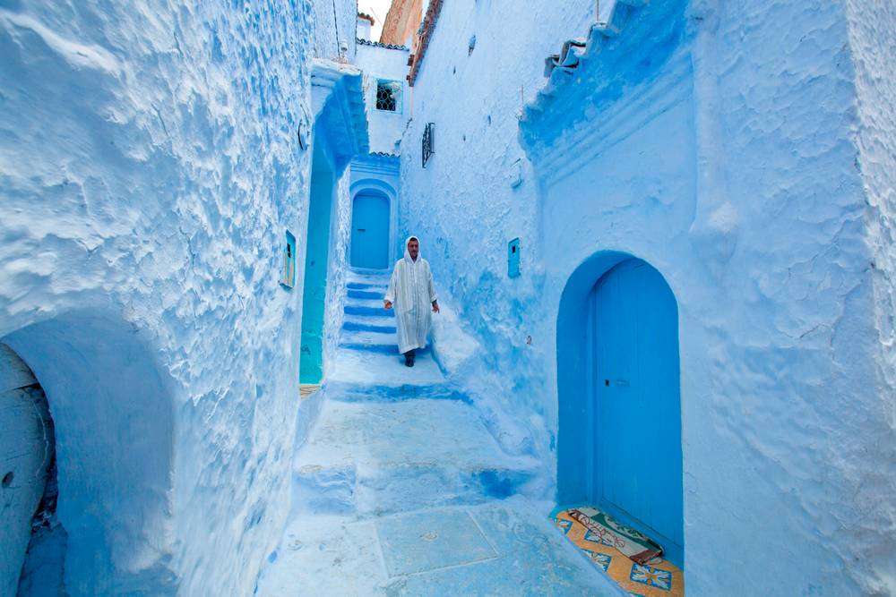 La ville bleue de Chefchaouen au Maroc puzzle en ligne