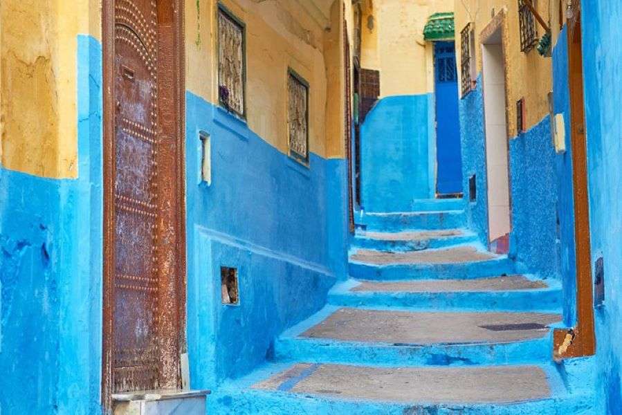 Chefchaouen kék városa Marokkóban online puzzle