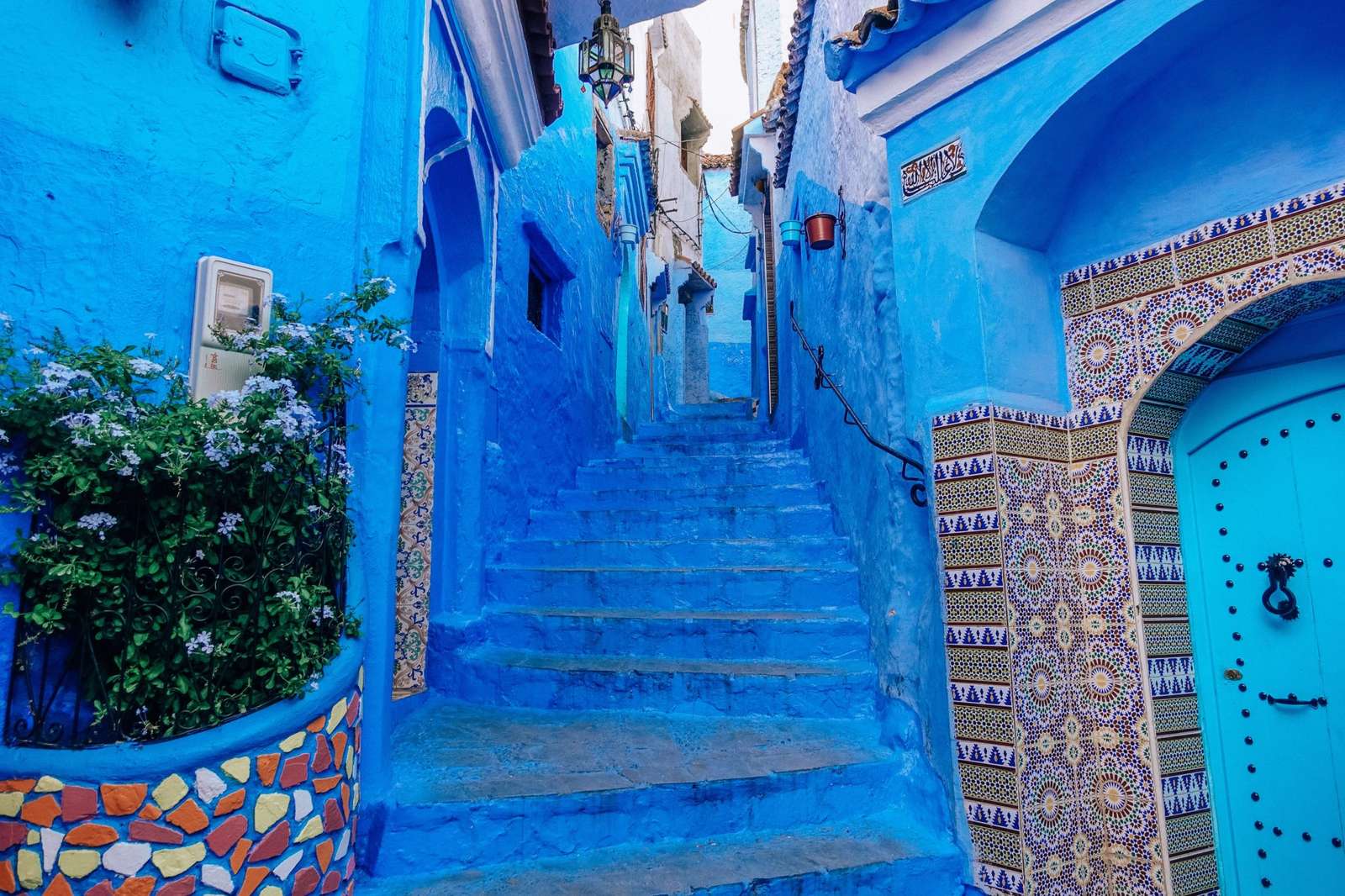 De blauwe stad Chefchaouen in Marokko online puzzel