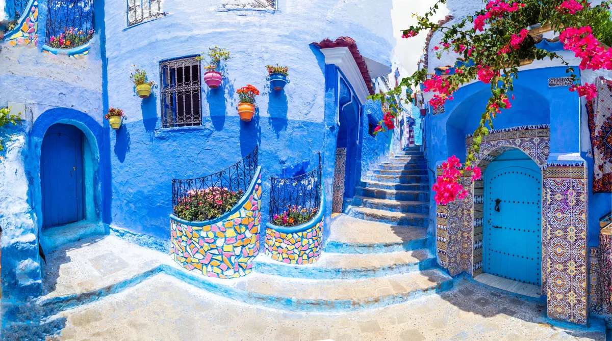 Orașul albastru Chefchaouen din Maroc jigsaw puzzle online