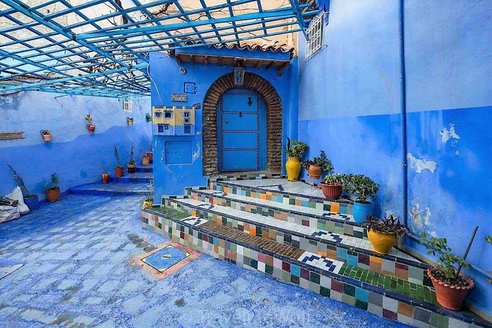 La ciudad azul de Chefchaouen en Marruecos rompecabezas en línea