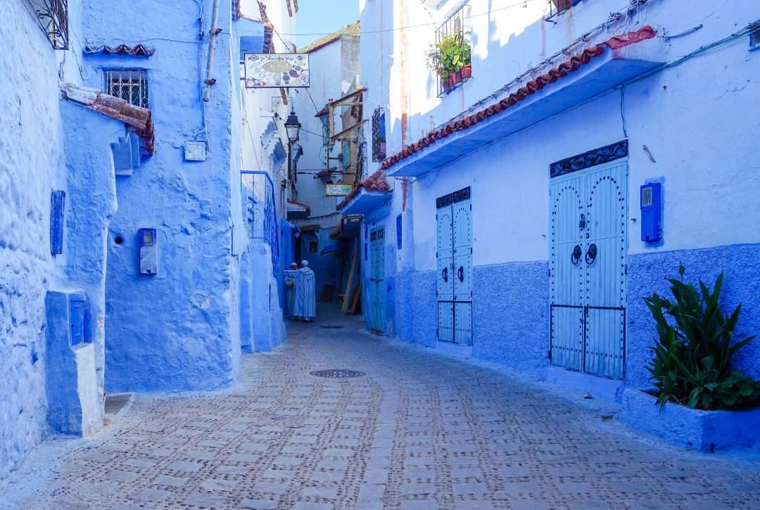 Голубой город Шефшауэн в Марокко. пазл онлайн