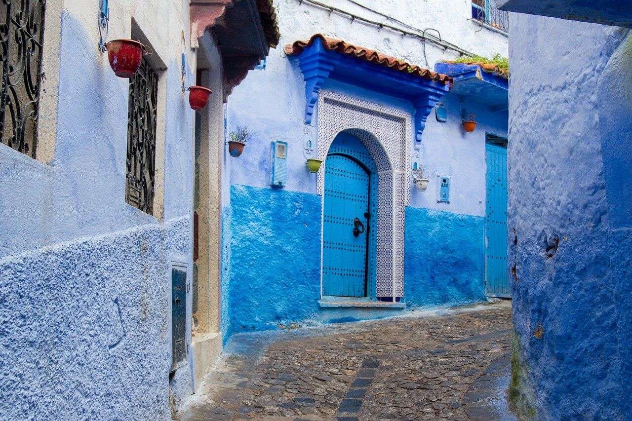 De blauwe stad Chefchaouen in Marokko online puzzel