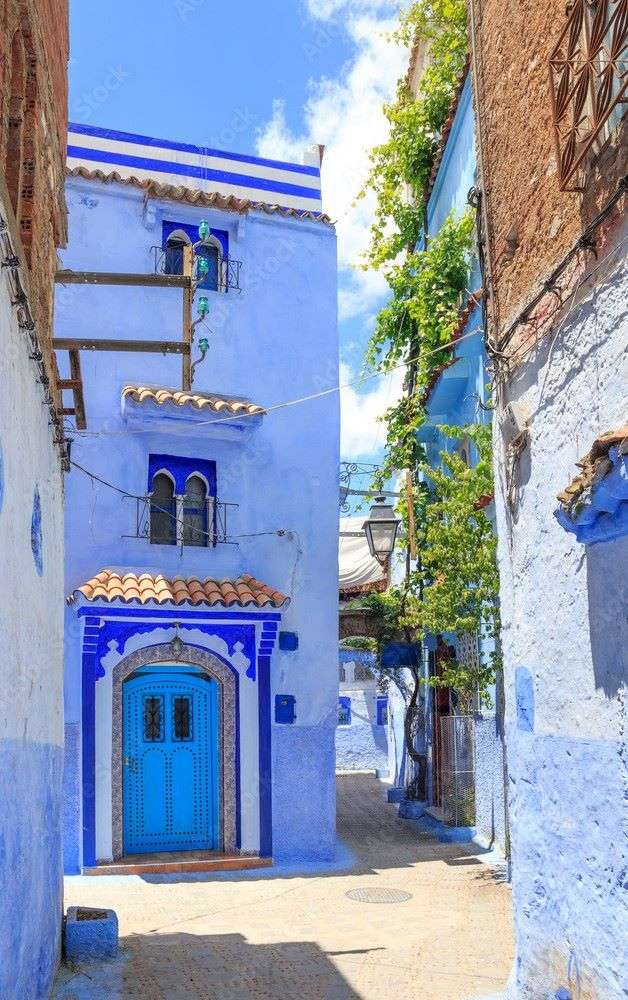 Modré město Chefchaouen v Maroku online puzzle