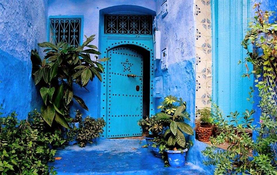 La ciudad azul de Chefchaouen en Marruecos rompecabezas en línea