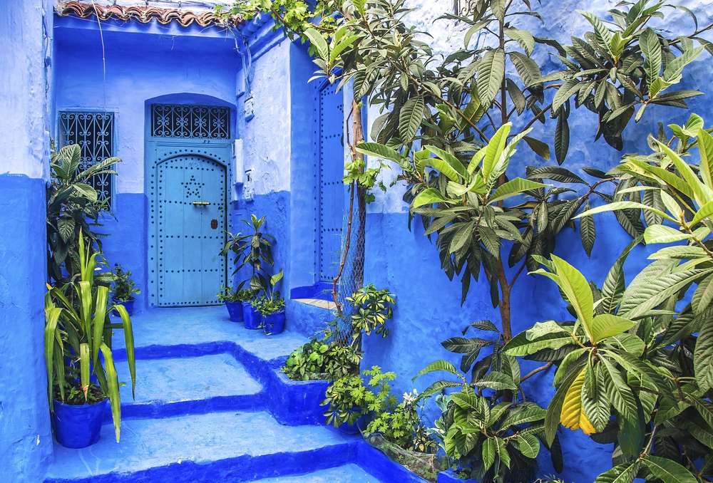 A cidade azul de Chefchaouen em Marrocos quebra-cabeças online