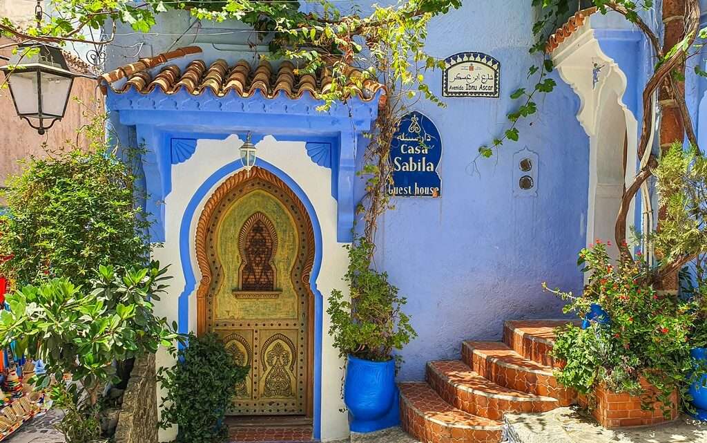 Die blaue Stadt Chefchaouen in Marokko Puzzlespiel online