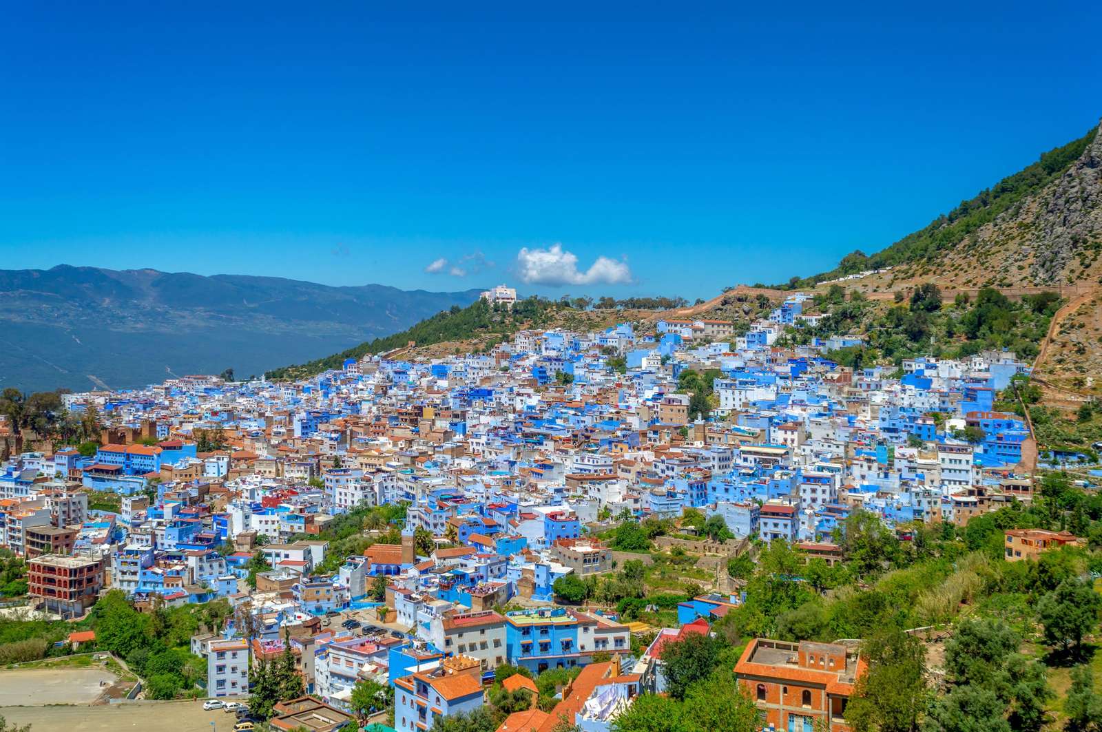 Die blaue Stadt Chefchaouen in Marokko Online-Puzzle