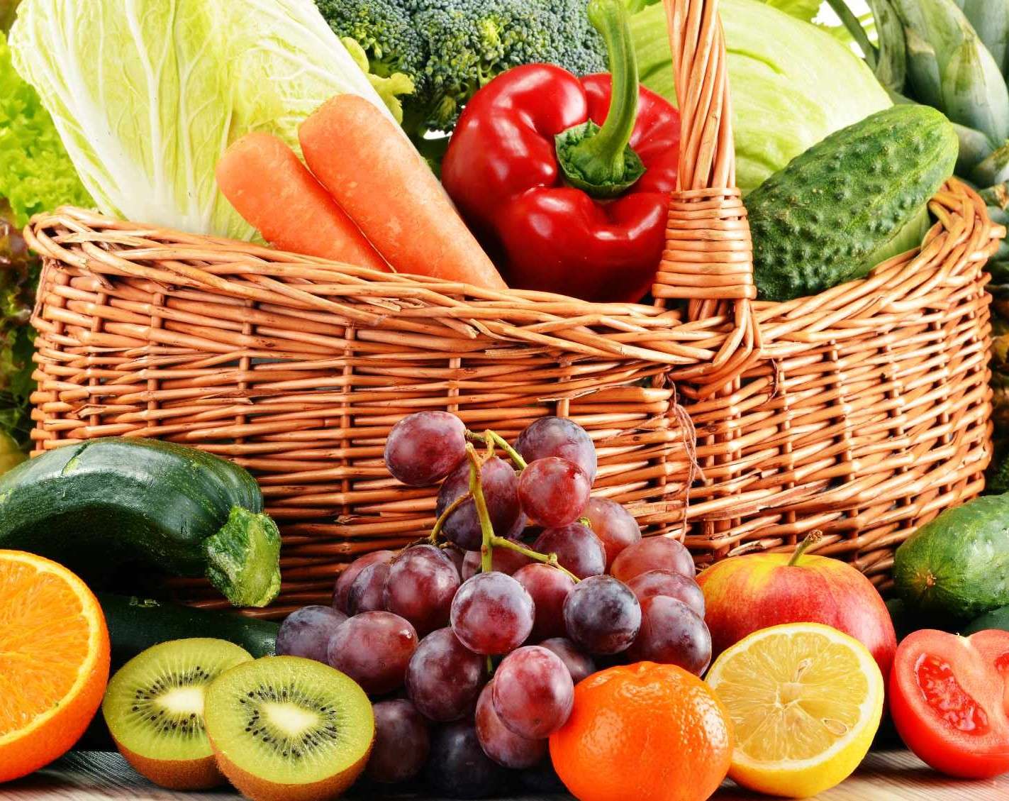 Здорові овочі та фрукти онлайн пазл