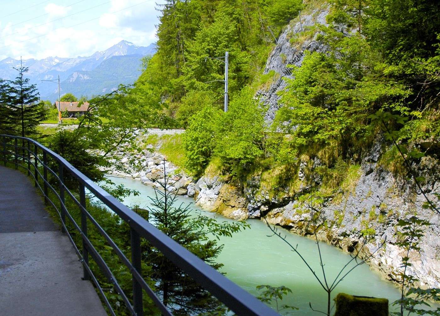 Švýcarsko - turistická stezka podél řeky Aare online puzzle