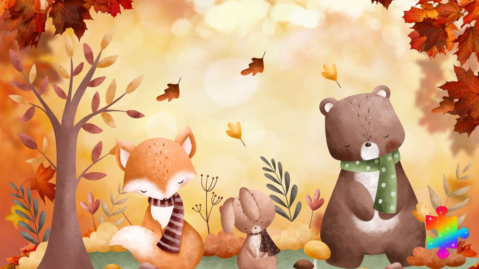 Есенни животни онлайн пъзел