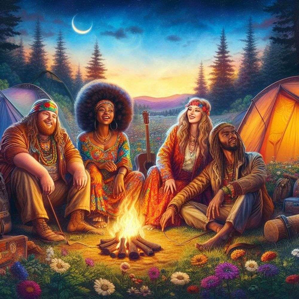 Hippieåterförening Pussel online